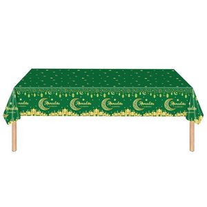 Eid mubarak pe Tischdecke Ramadan Dekoration für zu Hause islamische muslimische Party liefert Tischdecke eid al adha Geschenke, Grün, 137cm, rechteck