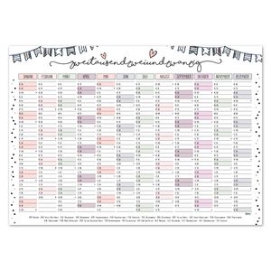 Wand-kalender 2022 Konfetti I DIN A3 Quer-Format I Süßer Jahresplaner mit Feiertagen für Büro Küche - Mädchen Frauen WG Familie I tr_091