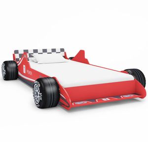 dětská postýlka vidaXL v designu závodního auta 90 x 200 cm Červená