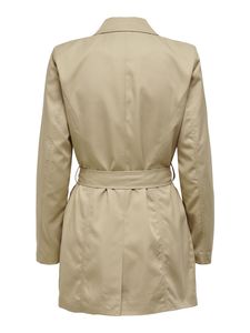 ONLY Damen Übergangsjacke Trench-Coat- OnlValeria Kurz-Mantel, Farbe:Beige, Größe:M