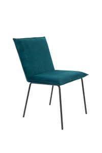 Floke 2-er Set Stühle mit Samtbezug Blau