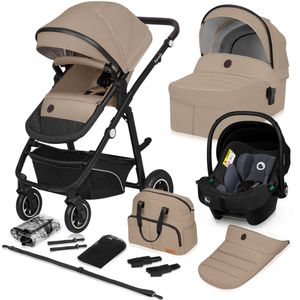 Lionelo Bianka 3in1 Kinderwagen, Autotransporter, Autositz, klappbar, Travel System Rückenlehne verstellbar 360o Räder Polsterung, Verdeck XXL-Beige Lionelo Bianka 3in1 Kinderwagen, Autotransporter, Autositz, klappbar, Travel System Rückenlehne verstellbar 360o Räder Polsterung, Verdeck XXL-Beige