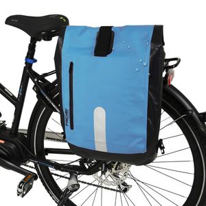 2in1 Gepäckträger-Tasche + Fahrrad-Rucksack Blau