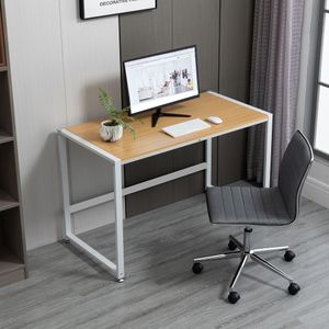 Computertisch PC Tisch Schreibtisch Bürotisch 120 x 60 x 76 cm Farbe: Weiß/Walnuss