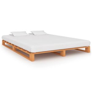 vidaXL Paletová postel Brown Pine 140x200 cm