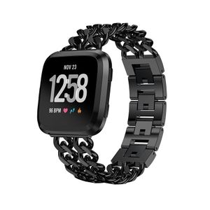 INF Alloy Double-Row Denim Chain Strap für Fitbit Versa Series Schwarz Fitbit Versa 3
