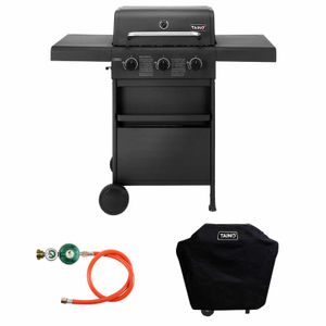 TAINO COMPACT 3+0 Brenner Gasgrill Abdeckung Set Gasregler BBQ Zubehör Cover