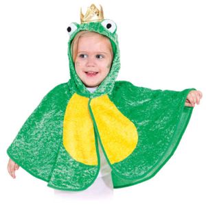 O5122-104 grün-gelb Kinder Frosch Cape Umhang Kostüm Froschkönig Froschcape Gr.104