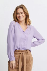 b.young BYHialice Damen Bluse Hemdbluse Langarm mit V-Ausschnitt