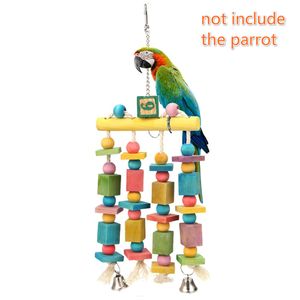 Hölzernes Papageien-Schaukel-Spielzeug Papageien-Biss-Spielzeug mit Bell Parrot Parrot Supplies Vogelspielzeug