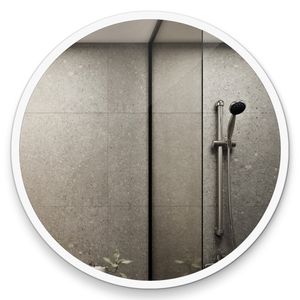 Coloray – Dekorativ Runder Spiegel – Weiß Rahmen – Ø100cm - Wandspiegel - Spiegel Industrial XXL – Schlafzimmer