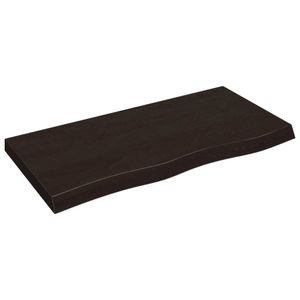 vidaXL Blat umywalki ciemnobrązowy 100x50x(2-6)cm lite drewno