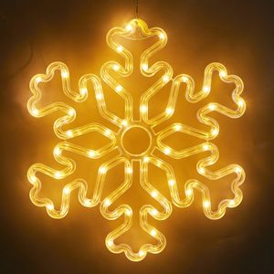 LED Schneeflocke Lichter Weihnachtsbeleuchtung Weihnachtsdeko Batteriebetrieben für Weihnachten Fenster Wand Party Deko, Warmweiß
