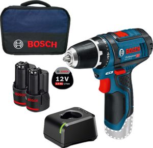 Bosch Akku-Bohrschrauber GSR 12V-15 / 2x 2,0 Ah Akku + Ladegerät im Softbag