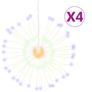 vidaXL Weihnachtsbeleuchtungen Feuerwerk 4 Stk. 140 LEDs Mehrfarbig