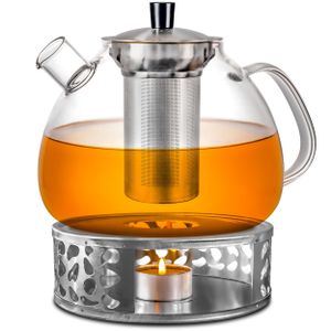 Cosumy Stövchen Teewärmer mit Teelichthalter - Edelstahl - Hält Warm - für Tee und Kaffekannen