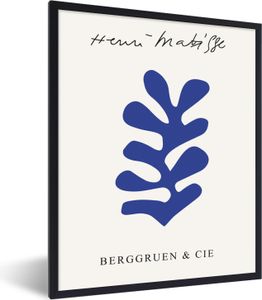 MuchoWow® Gerahmtes Poster Abstrakt - Blau - Kunst - Matisse 60x80 cm - Poster mit Schwarzem Bilderrahmen Wandposter Rahmen Foto Bilder - Premium - Wanddeko Wohnzimmer