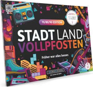 Stadt Land Vollpfosten® 70/80/90 Edition – "Früher war alles besser." | A4 Spielblock