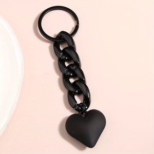 1 Stück Schlüsselanhänger mit Herz- und Kettenanhänger, solider Schlüsselanhänger, minimalistisches Taschenzubehör, Autoanhänger, Telefonornament