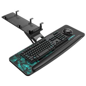 EUREKA ERGONOMIC Tastaturauszug Verstellbar Tastaturhalterung Schwenkbar Tastaturschublade mit Mauspad Tastaturablage für Büro Schreibtisch Gaming
