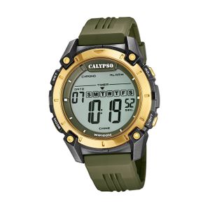 Calypso Herrenuhr Kunststoff grün Calypso Digital Armbanduhr D2UK5814/1