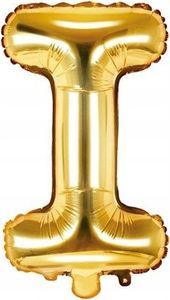 Balon foliowy złoty 35 cm litera I