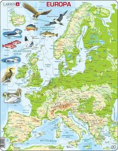 Larsen Rahmenpuzzle - Europa - 87 Teile Larsen Rahmenpuzzle - Europa - 87 Teile
