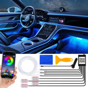 Speed Auto Innenbeleuchtung LED Strip 6,5M Beleuchtung Innenraum, 12V RGB Atmosphärenlicht mit APP Steuerbare Ambientebeleuchtung Musik und Fußraumbel