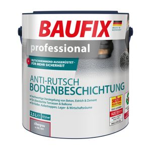 BAUFIX professional Anti-Rutsch Bodenbeschichtung silbergrau matt, 2.5 Liter, Beton- und Bodenfarbe