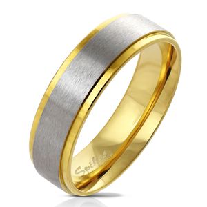 70 (22.3) Ring Verlobungsring Paarring zweifarbig aus Edelstahl Uni