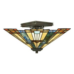 Wandleuchte, Tiffany-Glas Metall, Vintage-Bronze, D 35,6 cm