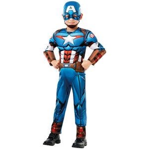 Kapitán Amerika - "Deluxe" kostým - detský BN5021 (S) (modrý/červený/biely)
