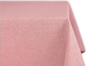 BEAUTEX Leinenoptik Tischdecke (Eckig  220x130 cm Rose) fleckenabweisende und bügelfreie Tischwäsche mit Lotuseffekt