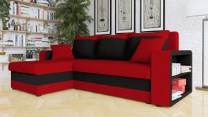 MIRJAN24 Ecksofa Fano, Design Eckcouch, Couch mit Zwei Bettkasten und Schlaffunktion, L-Form Sofa, Universal (Alova 46 + Alova 04)