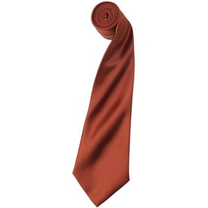 Pánská saténová kravata Premier, jednobarevná RW1152 (jedna velikost) (kaštanová)