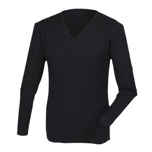 Henbury pánský svetr s výstřihem do V RW2702 (XL) (Černá)