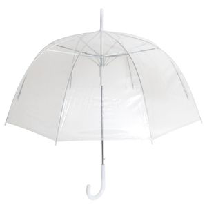 Damen Schlichter Durchsichtiger Automatischer Kuppel Regenschirm UM139 (Siehe Beschreibung) (Weiß)
