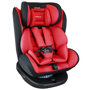 XOMAX 916 Auto Kindersitz mit 360° Drehfunktion und ISOFIX für Kinder von 0 - 36 kg (Klasse 0, I, II, III) Farbe Schwarz/Rot