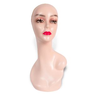 weibliches Kopfmodell Manikin Schaufensterpin Perücke Schalglasse Hut Cap Display Stand Stand-Fleisch