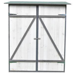 Melko kůlna na nářadí zahradní skříňka XXL dřevěný skladovací domek - bílá/šedá