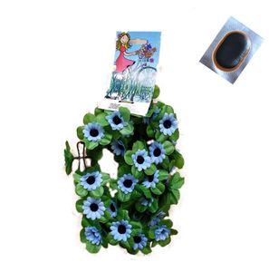 Fahrradgirlande Blumengirlande 120 cm Sonnenblume in blau inkl. 1 x Schlauchflicken
