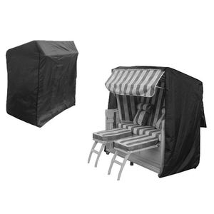 Mucola Schutzhülle Gartenmöbel Abdeckplane Abdeckhaube Garnitur Couch Sofa Tisch Wetterfest Schwarz - Strandkorb 175x135x105