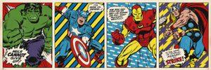 The Avengers Tür-Poster - Marvel Comics Triptychon, Hulk, Captain America, Iron Man, Thor (53 x 158 cm)