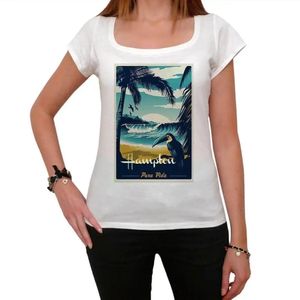 Damen Grafik T-Shirt Hampton Pura Vida Beach Öko-Verantwortlich Vintage Jahrgang Kurzarm Lustige Druck Geburtstag Geschenk Frau