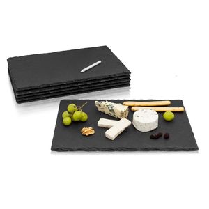 Schieferplatten Set (6 Stück) Inkl Kreidestift Zum Beschreiben  Dekorative - 30 X 20 Cm 30 X 20 Cmschiefertellerschiefer