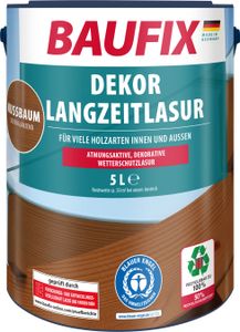 BAUFIX Dekor Langzeitlasur nussbaum seidenmatt, 5 Liter, Holzlasur BAUFIX Dekor Langzeitlasur nussbaum seidenmatt, 5 Liter, Holzlasur