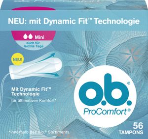 o.b.Tampons ProComfort Mini 56 Stück Mit Dynamic Fit Technologie