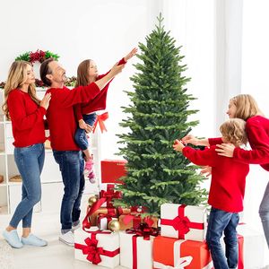 COSTWAY 180cm Künstlicher Weihnachtsbaum, Unbeleuchteter Tannenbaum, Christbaum mit 1462 PE- & PVC-Zweigen & Metallständer, Kunstbaum für Innen- und Außenbereich