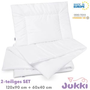 JUKKI® Kinderbettdecke SET  Bettdecke 90x120 + Kissen 40x60  Babybettdecke SET für Baby Kinder Allergiker