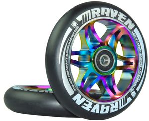 Ersatzräder für Stunt/Scooter/Kickroller/Tretroller RAVEN Master Neochrome PU 110mm mit Kugellager - 2 Stück